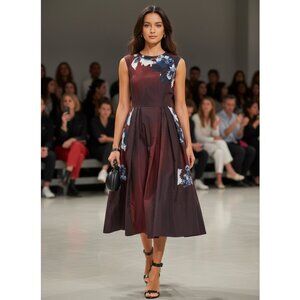 Erdem Floral cotton faille midi dress Size M NEW